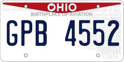OH license plate GPB4552