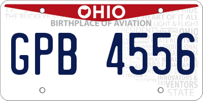 OH license plate GPB4556