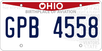 OH license plate GPB4558