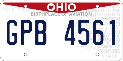 OH license plate GPB4561