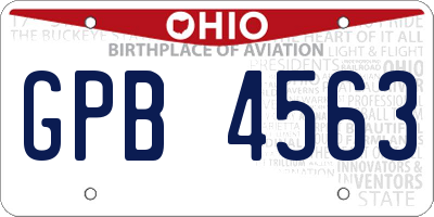 OH license plate GPB4563