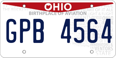 OH license plate GPB4564