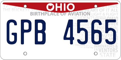 OH license plate GPB4565