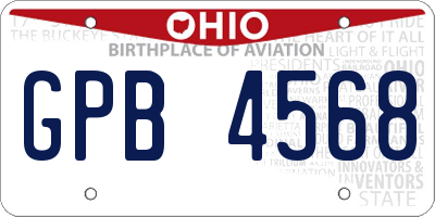 OH license plate GPB4568