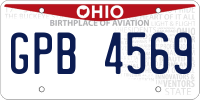 OH license plate GPB4569