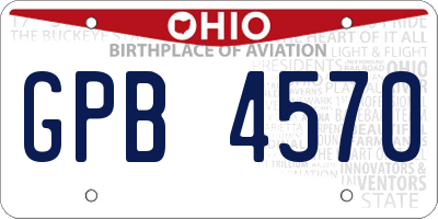 OH license plate GPB4570