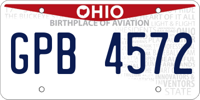 OH license plate GPB4572