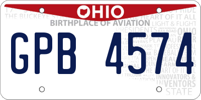 OH license plate GPB4574