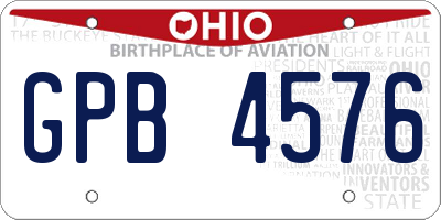 OH license plate GPB4576