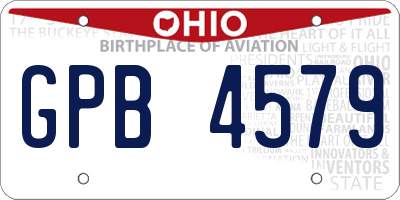 OH license plate GPB4579