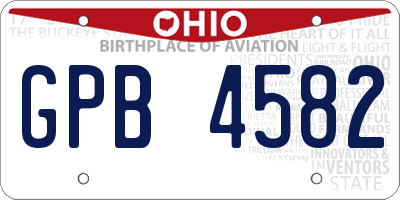 OH license plate GPB4582