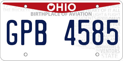 OH license plate GPB4585