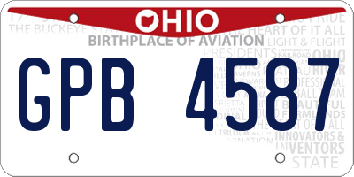 OH license plate GPB4587