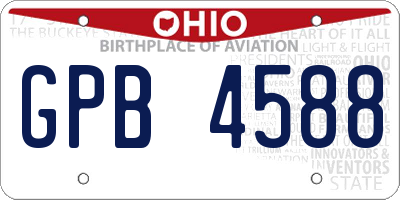 OH license plate GPB4588