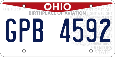 OH license plate GPB4592