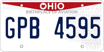OH license plate GPB4595