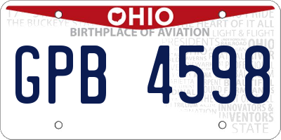 OH license plate GPB4598