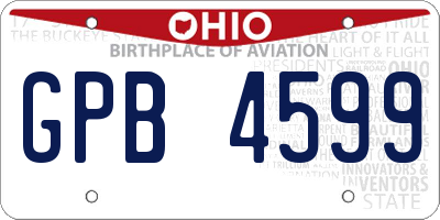 OH license plate GPB4599
