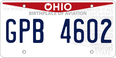 OH license plate GPB4602