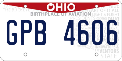 OH license plate GPB4606