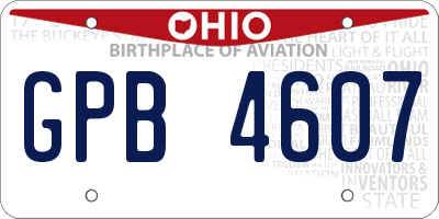 OH license plate GPB4607