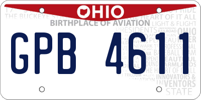 OH license plate GPB4611