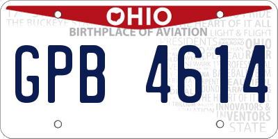 OH license plate GPB4614