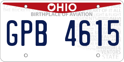 OH license plate GPB4615