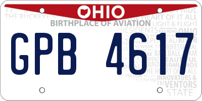 OH license plate GPB4617