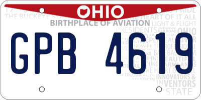 OH license plate GPB4619