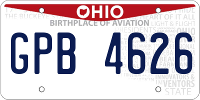 OH license plate GPB4626