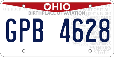 OH license plate GPB4628