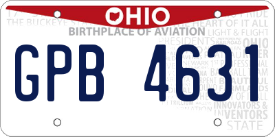 OH license plate GPB4631