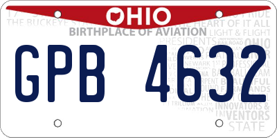OH license plate GPB4632