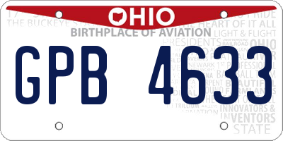 OH license plate GPB4633