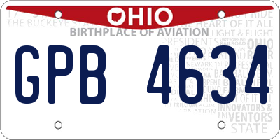 OH license plate GPB4634