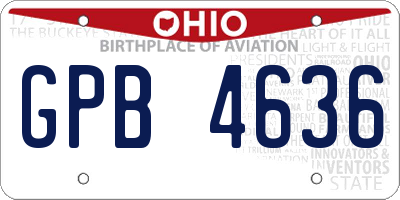 OH license plate GPB4636
