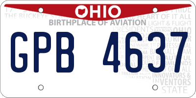 OH license plate GPB4637