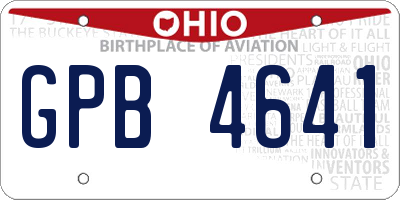 OH license plate GPB4641