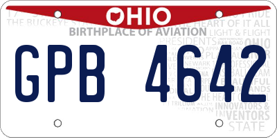OH license plate GPB4642