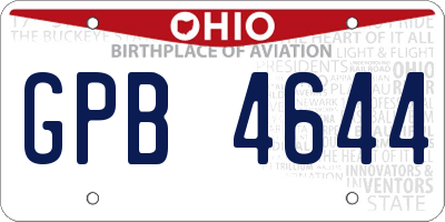 OH license plate GPB4644