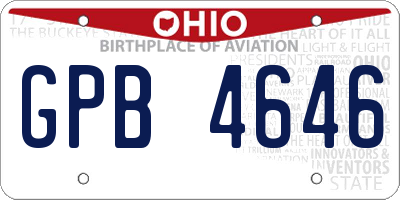 OH license plate GPB4646