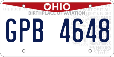 OH license plate GPB4648