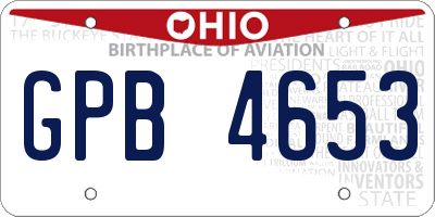 OH license plate GPB4653