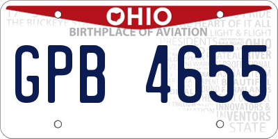 OH license plate GPB4655