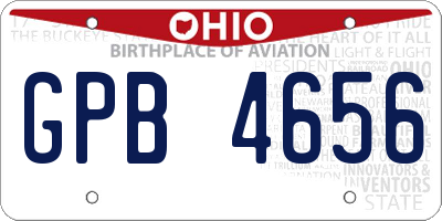 OH license plate GPB4656