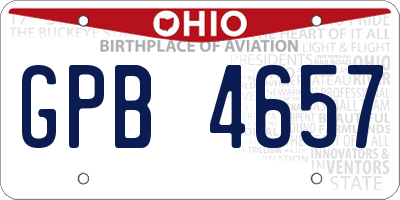 OH license plate GPB4657