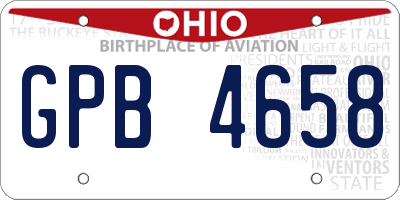 OH license plate GPB4658
