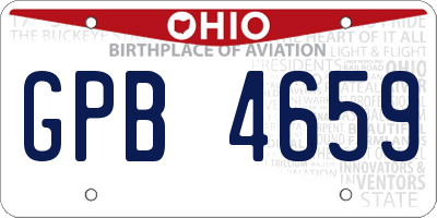 OH license plate GPB4659
