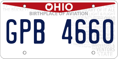 OH license plate GPB4660